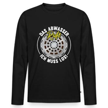 Retro Abwassertechnik Abwasser Kläranlage - Männer Premium Bio Langarmshirt - Schwarz - Vorne - Nico (187cm)