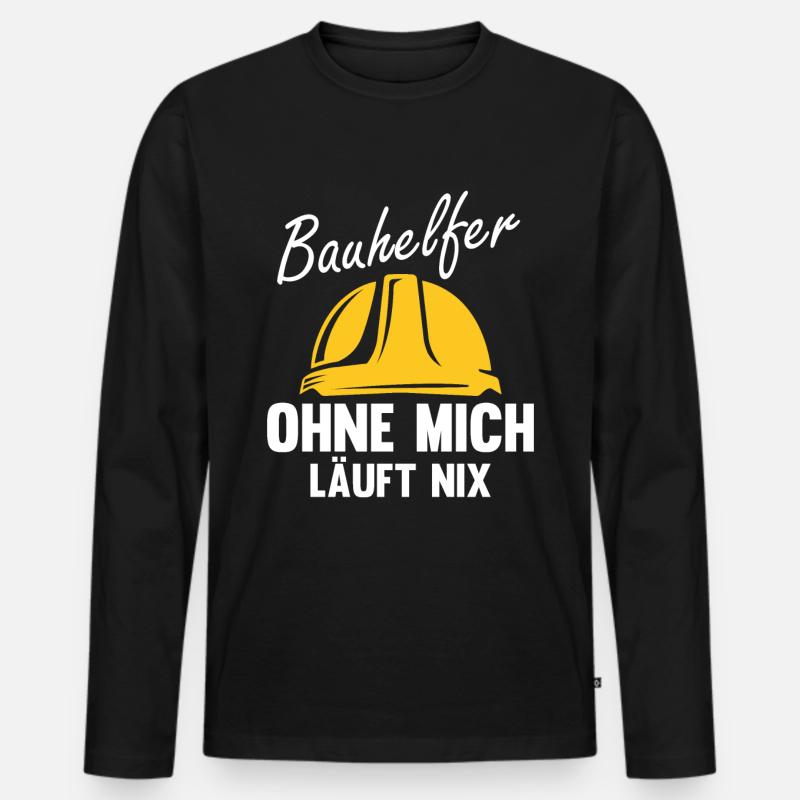 Hausbau Eigenheim Bauhelfer - Männer Premium Bio Langarmshirt - Schwarz
