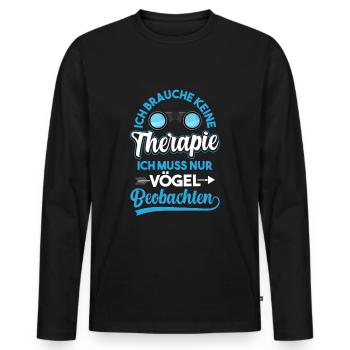 Vogel Fernglas Ornithologie Vogelbeobachter - Männer Premium Bio Langarmshirt - Schwarz - Vorne - Nico (187cm)