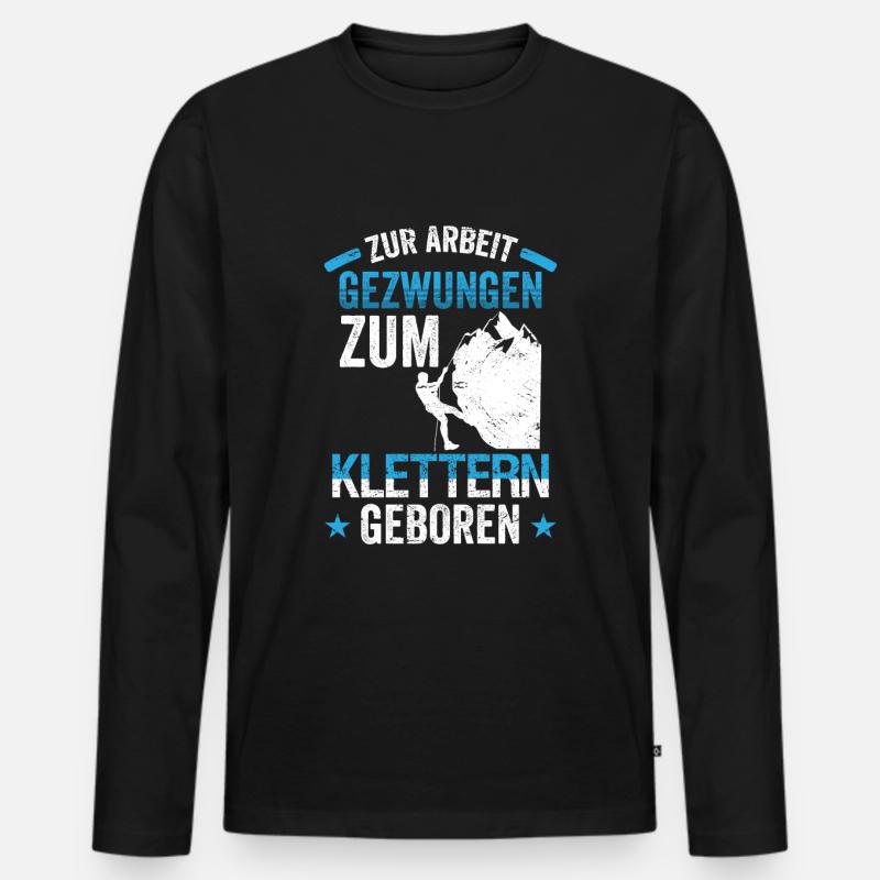 Kletterwand Boulderer Bergsteiger - Männer Premium Bio Langarmshirt - Schwarz