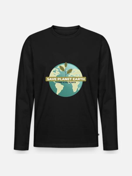 Rädda Planeten Jorden Det finns ingen plan B - Ekologisk långärmad premium-T-shirt herr - svart