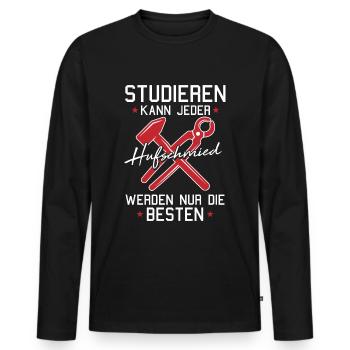 Hufschmied werden die Besten Hufeisen Schmied - Männer Premium Bio Langarmshirt - Schwarz - Vorne - Nico (187cm)