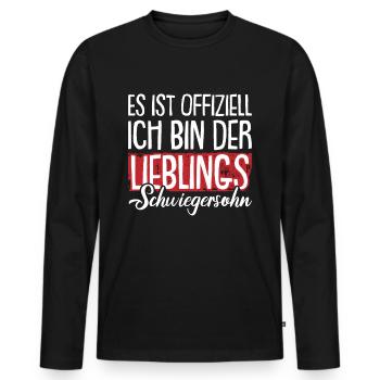 Der Lieblings Schwiegersohn - Männer Premium Bio Langarmshirt - Schwarz - Vorne - Nico (187cm)
