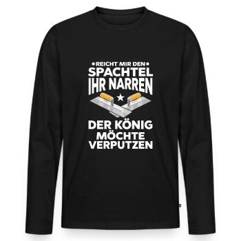 Stuckateur Verputzer Gipser - Männer Premium Bio Langarmshirt - Schwarz - Vorne - Nico (187cm)