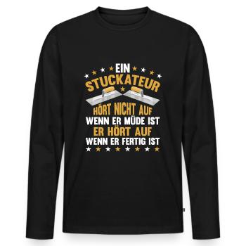 Stuckateur Spachtel Spruch Verputzer - Männer Premium Bio Langarmshirt - Schwarz - Vorne - Nico (187cm)