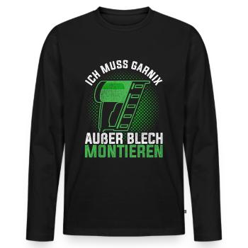 Spengler montieren Klempner Installateur - Männer Premium Bio Langarmshirt - Schwarz - Vorne - Nico (187cm)