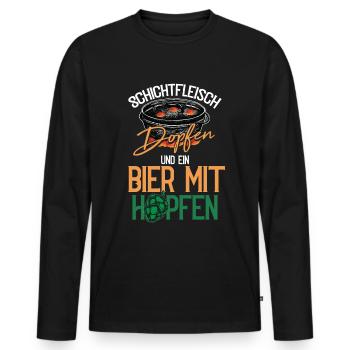 Dutch Oven Schichtfleisch Dopfen Feuertopf - Männer Premium Bio Langarmshirt - Schwarz - Vorne - Nico (187cm)