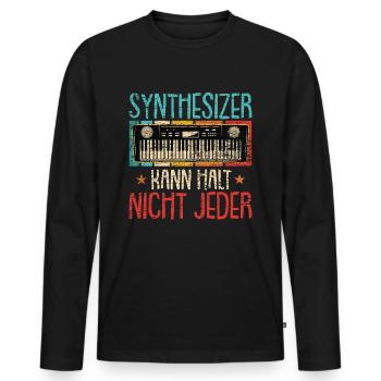 Retro Synthesizer Analog Keyboard - Männer Premium Bio Langarmshirt - Schwarz - Vorne - Nico (187cm)