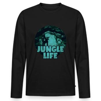 Jungle Life Jungle Rainforest Jungle Tropics - Men's Premium Organic Long Sleeve Shirt - black - Front - Nico (187cm)