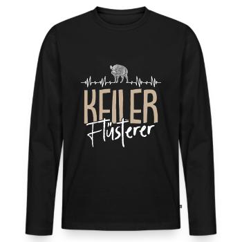 Jagen Wildschwein Keiler Flüsterer Herzschlag Jäge - Männer Premium Bio Langarmshirt - Schwarz - Vorne - Nico (187cm)