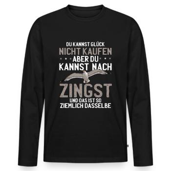 Zingst Sehnsucht Ostsee Fischland Möwe - Männer Premium Bio Langarmshirt - Schwarz - Vorne - Nico (187cm)