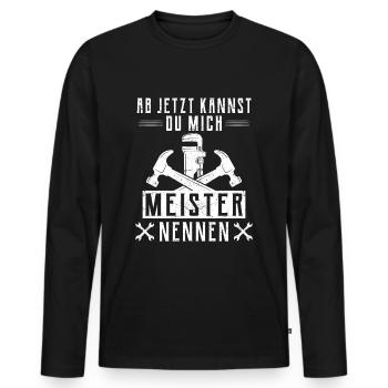 Klempner Handwerker Spengler Meister bestanden - Männer Premium Bio Langarmshirt - Schwarz - Vorne - Nico (187cm)