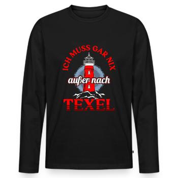 Texel Leuchtturm Holland Insel - Männer Premium Bio Langarmshirt - Schwarz - Vorne - Nico (187cm)