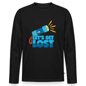Let's Get Lost Urban Explorer Lost Places - Men's Premium Organic Long Sleeve Shirt - black - Front - Nico (187cm)