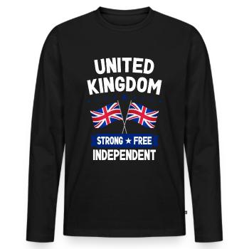 United Kingdom - Men's Premium Organic Long Sleeve Shirt - black - Front - Nico (187cm)