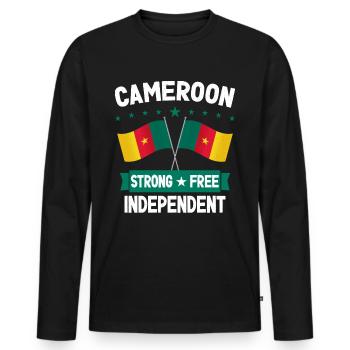Cameroon - Men's Premium Organic Long Sleeve Shirt - black - Front - Nico (187cm)