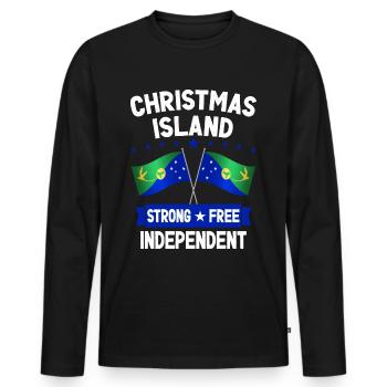 Île Christmas - T-shirt manches longues Premium bio Homme - noir - Devant - Nico (187cm)
