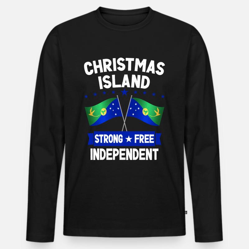 Weihnachtsinsel - Männer Premium Bio Langarmshirt - Schwarz