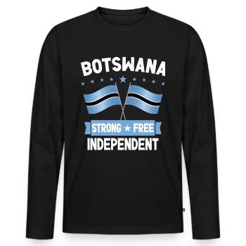 Botswana - Men's Premium Organic Long Sleeve Shirt - black - Front - Nico (187cm)
