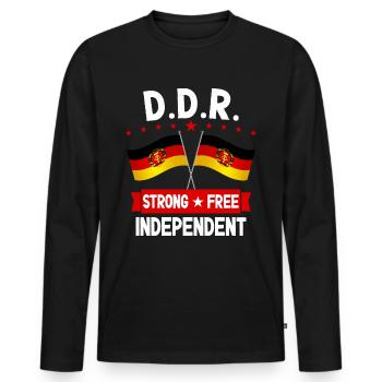 DDR - T-shirt manches longues Premium bio Homme - noir - Devant - Nico (187cm)