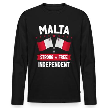 Malte - T-shirt manches longues Premium bio Homme - noir - Devant - Nico (187cm)