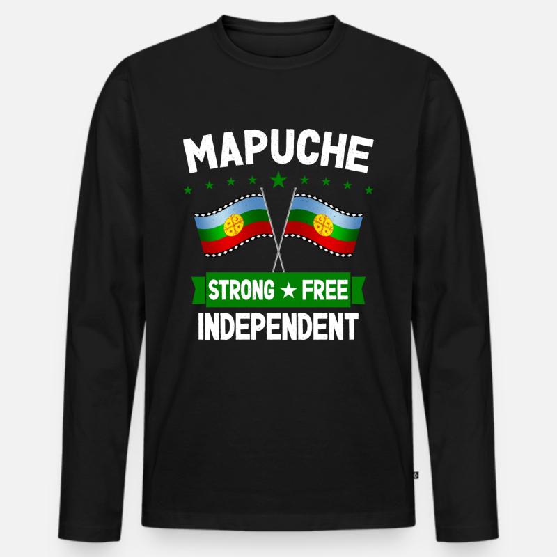 Mapuche - Männer Premium Bio Langarmshirt - Schwarz