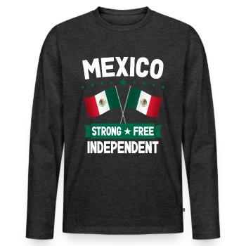 Mexico - Men's Premium Organic Long Sleeve Shirt - heather anthracite - Front - Nico (187cm)