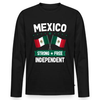Mexiko - Männer Premium Bio Langarmshirt - Schwarz - Vorne - Nico (187cm)