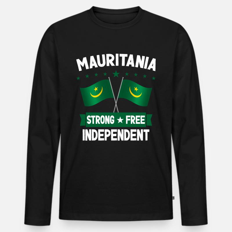 Mauretanien - Männer Premium Bio Langarmshirt - Schwarz