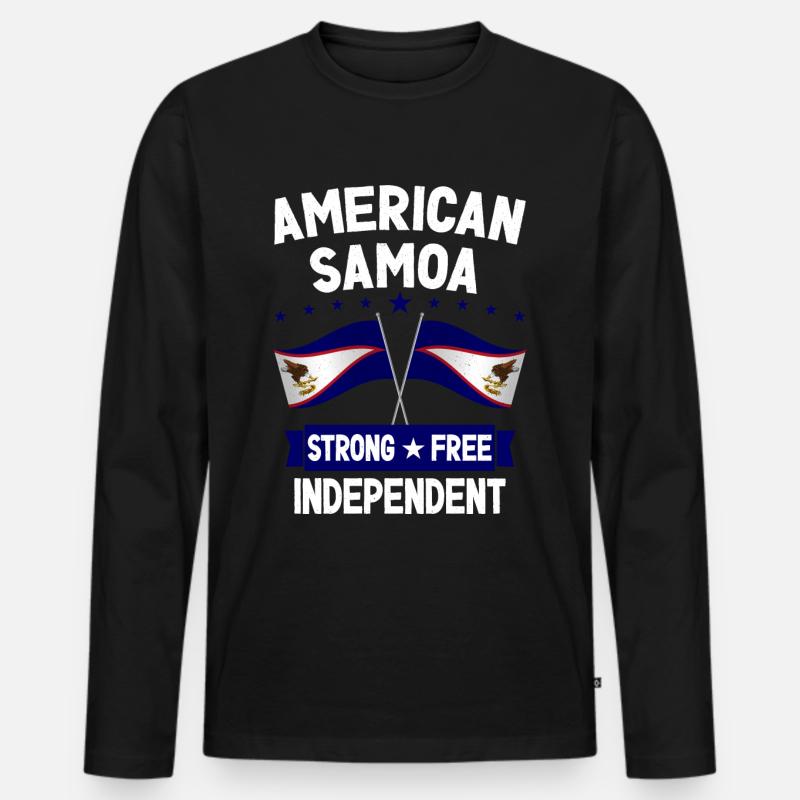 Amerikanisch-Samoa - Männer Premium Bio Langarmshirt - Schwarz