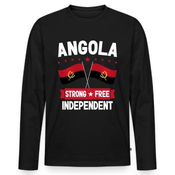 Angola - Men's Premium Organic Long Sleeve Shirt - black - Front - Nico (187cm)