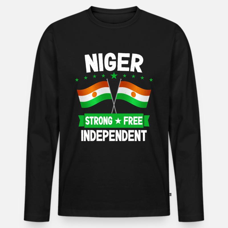Niger - Männer Premium Bio Langarmshirt - Schwarz