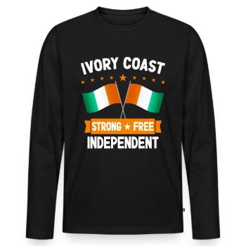 Ivory Coast - Men's Premium Organic Long Sleeve Shirt - black - Front - Nico (187cm)