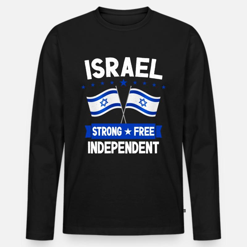Israel - Männer Premium Bio Langarmshirt - Schwarz