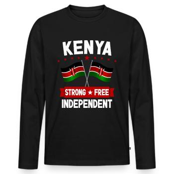 Kenya - Men's Premium Organic Long Sleeve Shirt - black - Front - Nico (187cm)