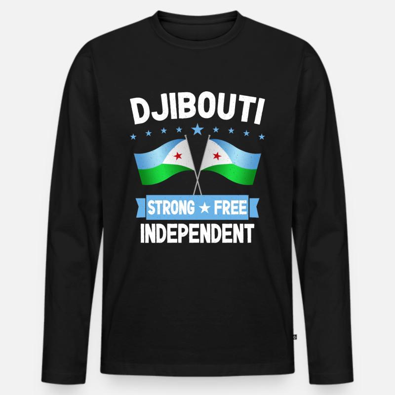 Dschibuti - Männer Premium Bio Langarmshirt - Schwarz