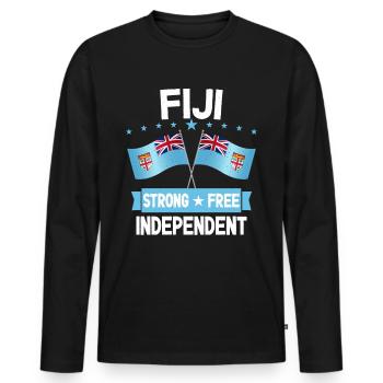 Fiji - Men's Premium Organic Long Sleeve Shirt - black - Front - Nico (187cm)
