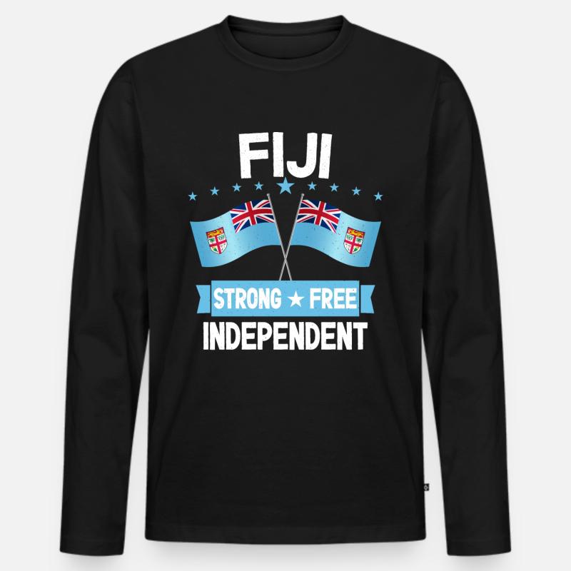Fidschi - Männer Premium Bio Langarmshirt - Schwarz