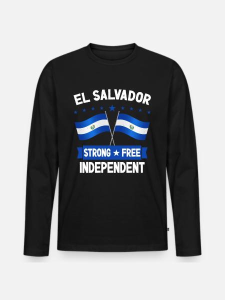 El Salvador - Men's Premium Organic Long Sleeve Shirt - black
