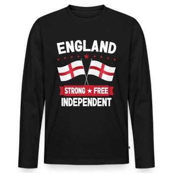 England - Men's Premium Organic Long Sleeve Shirt - black - Front - Nico (187cm)