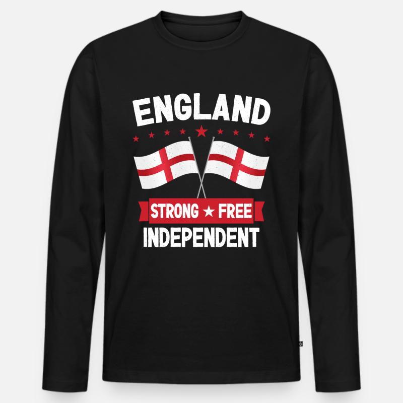 England - Männer Premium Bio Langarmshirt - Schwarz