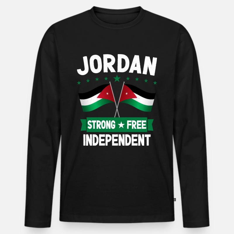 Jordanien - Männer Premium Bio Langarmshirt - Schwarz