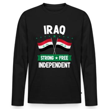 Irak - T-shirt manches longues Premium bio Homme - noir - Devant - Nico (187cm)
