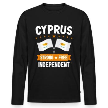 Zypern - Männer Premium Bio Langarmshirt - Schwarz - Vorne - Nico (187cm)