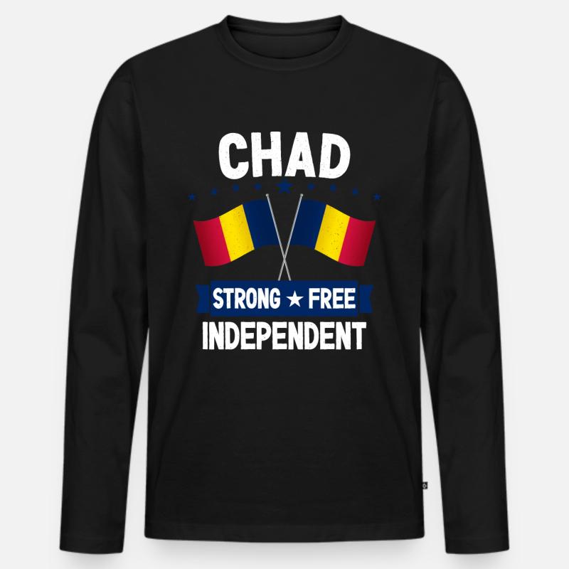 Tschad - Männer Premium Bio Langarmshirt - Schwarz