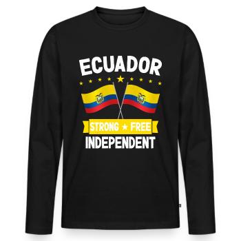 Ecuador - Men's Premium Organic Long Sleeve Shirt - black - Front - Nico (187cm)