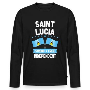 Saint Lucia - Men's Premium Organic Long Sleeve Shirt - black - Front - Nico (187cm)