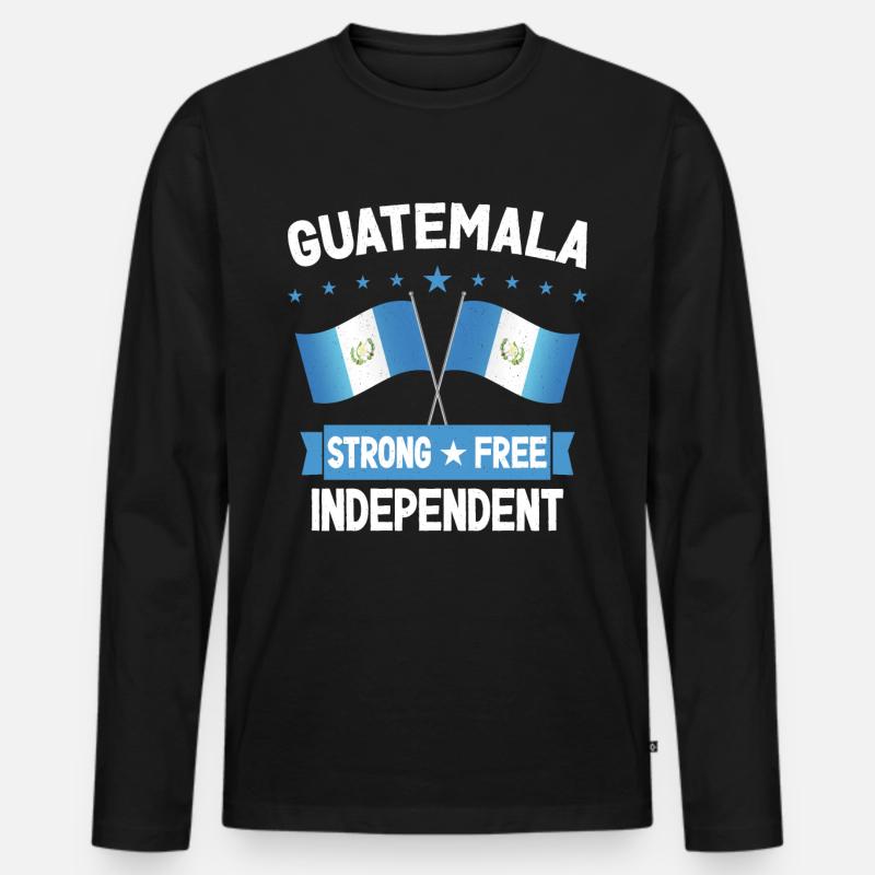 Guatemala - Männer Premium Bio Langarmshirt - Schwarz