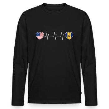 Barbade - T-shirt manches longues Premium bio Homme - noir - Devant - Nico (187cm)