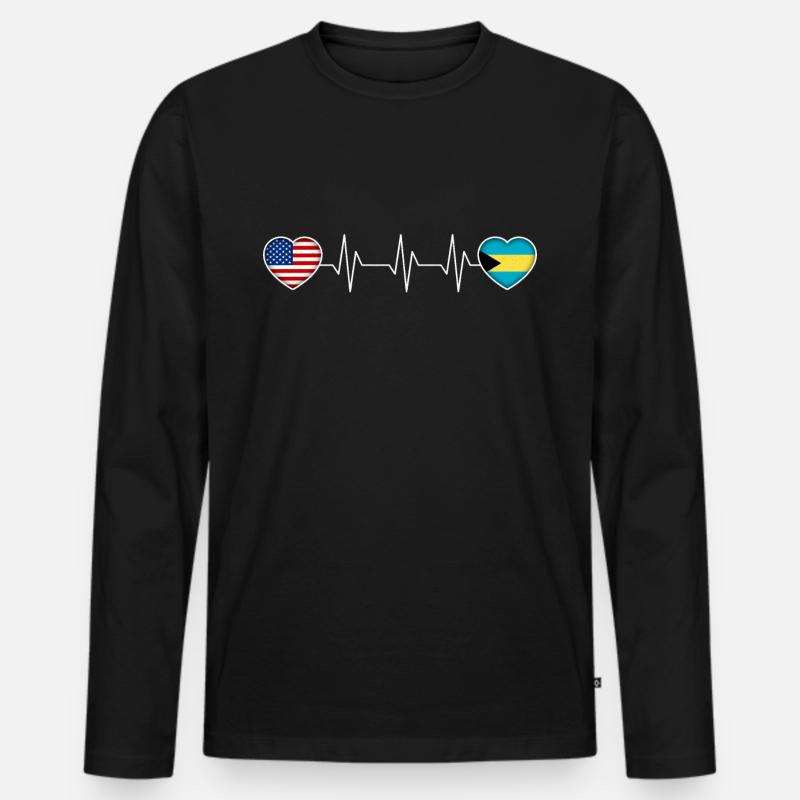Bahamas - Männer Premium Bio Langarmshirt - Schwarz